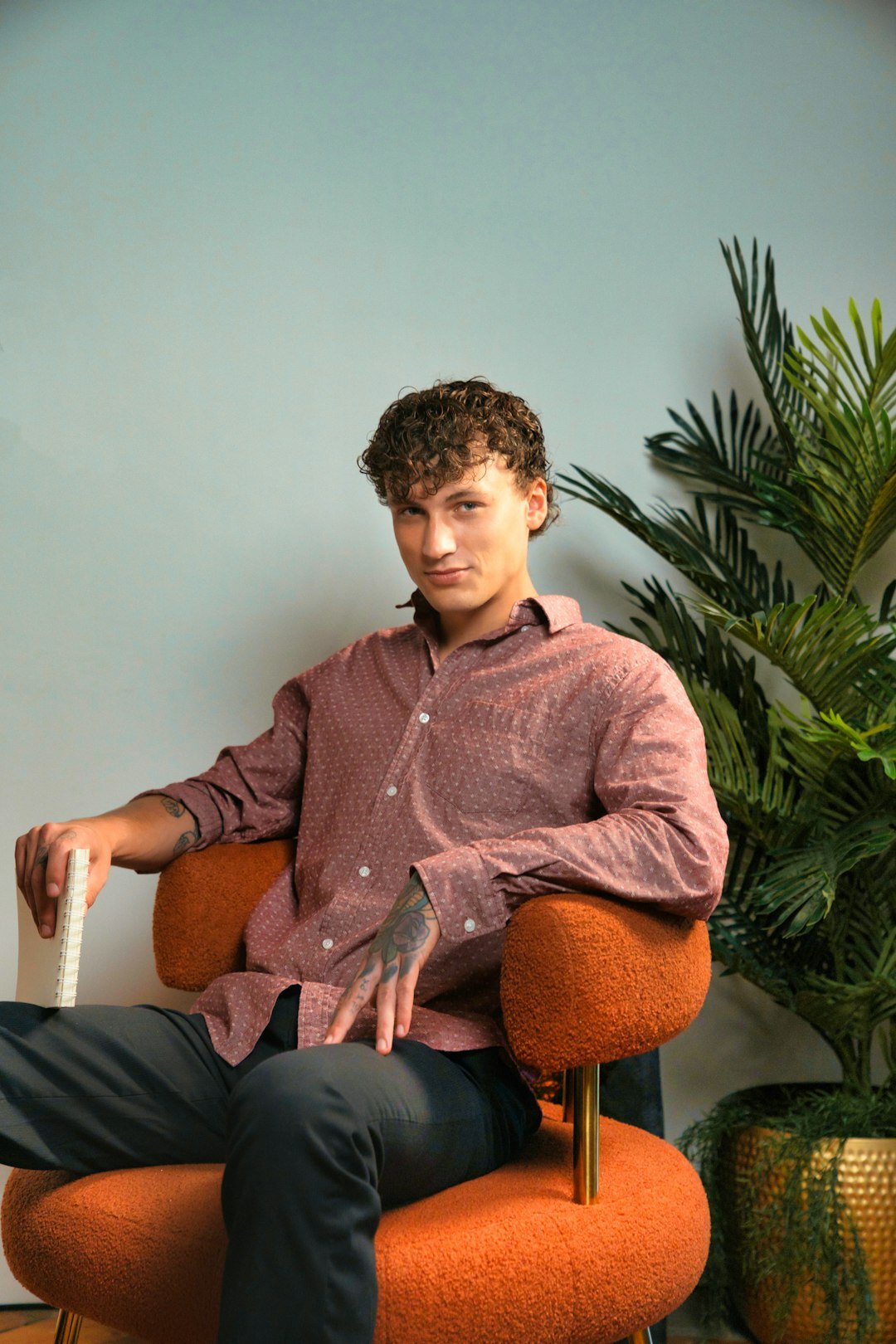 Studio portrait of a European man interior design journalist