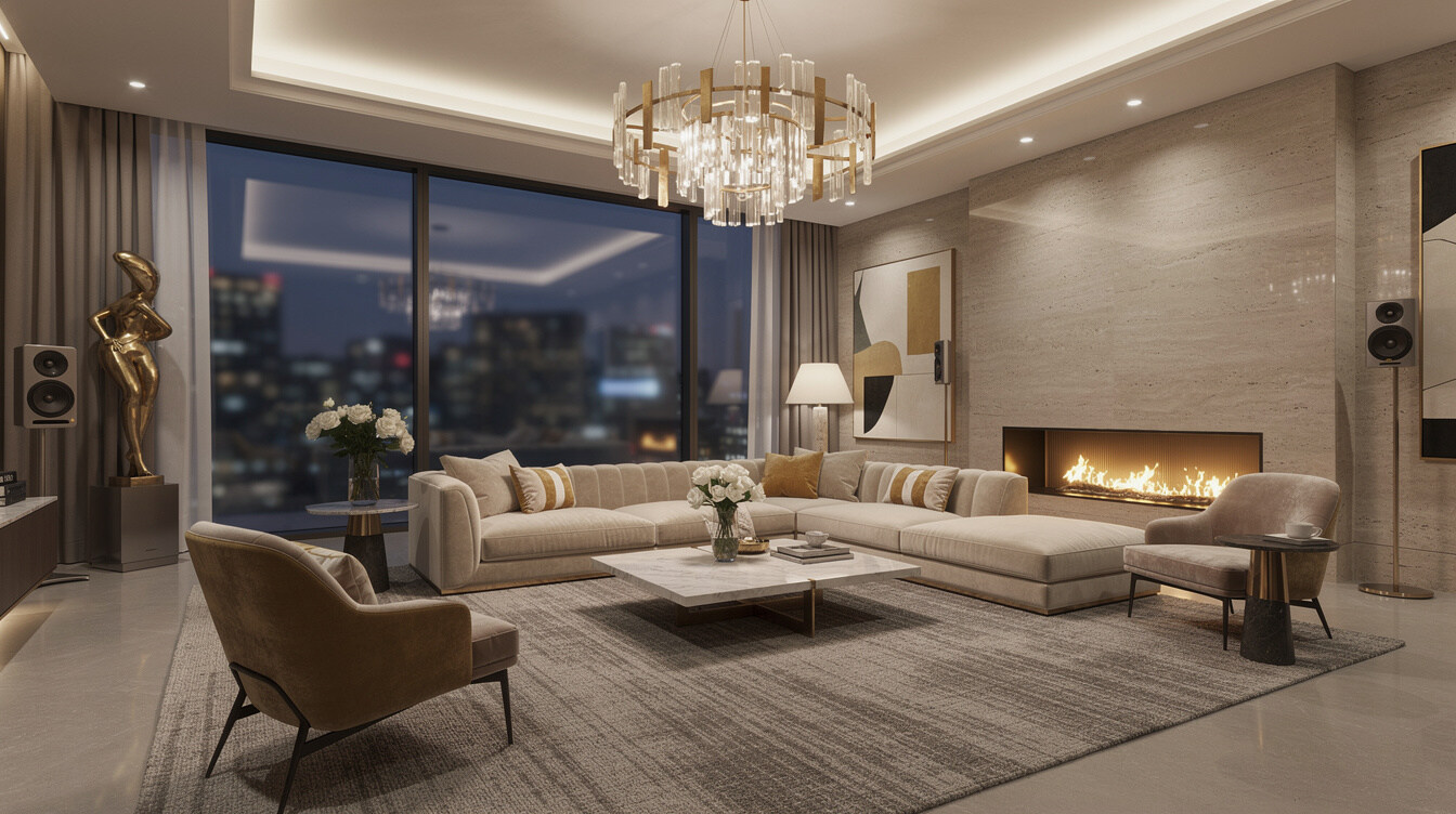 luxury celebrity living room